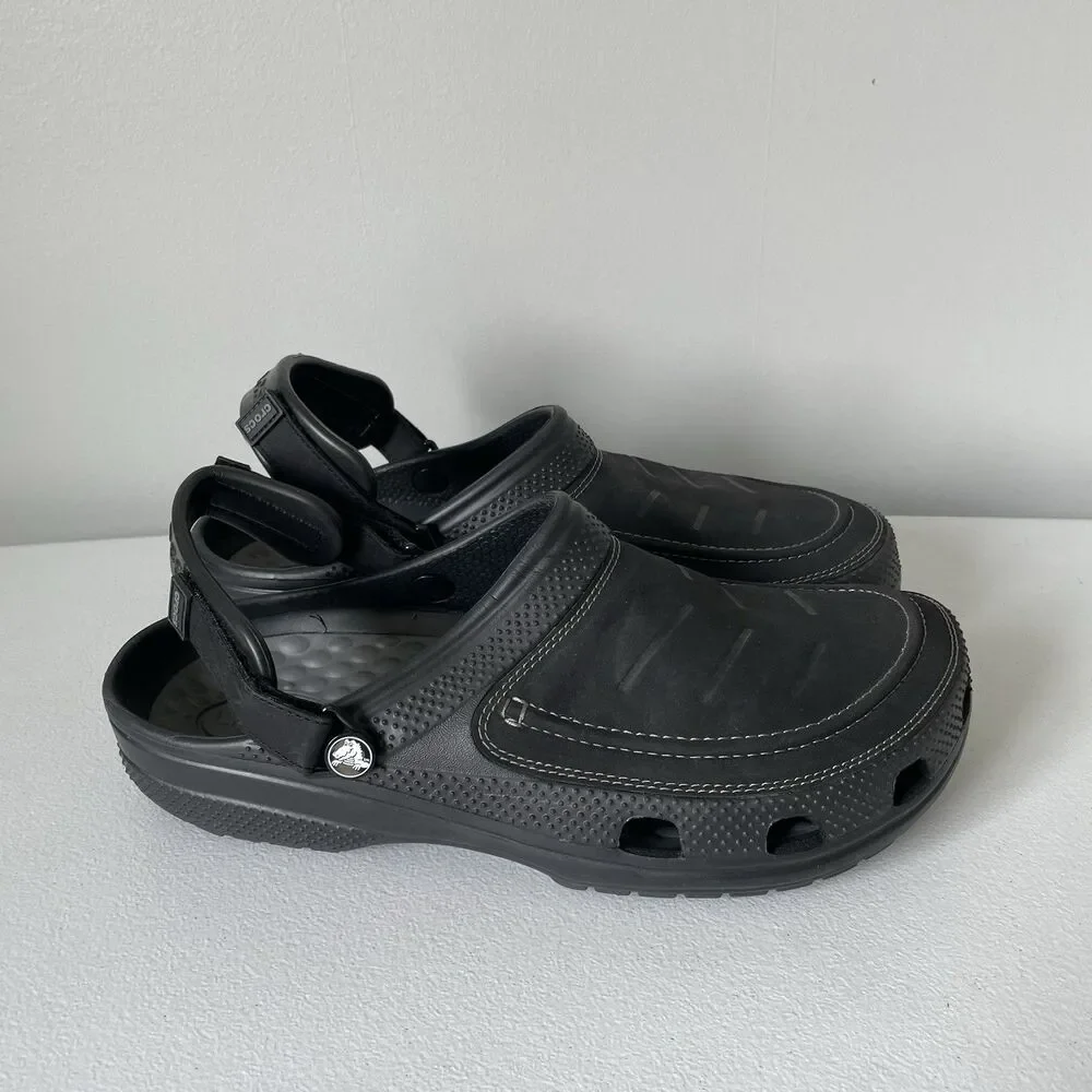 Crocs Men's Classic Yukon Vista II LiteRide Clog Sandal Black/Slate Grey Size 11